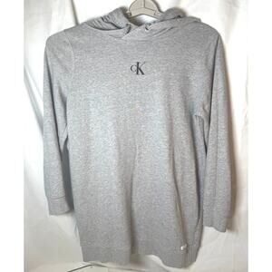 Calvin Klein Jeans CK Gray Pullover Hoodie Sweatshirt Logo Womens Size L